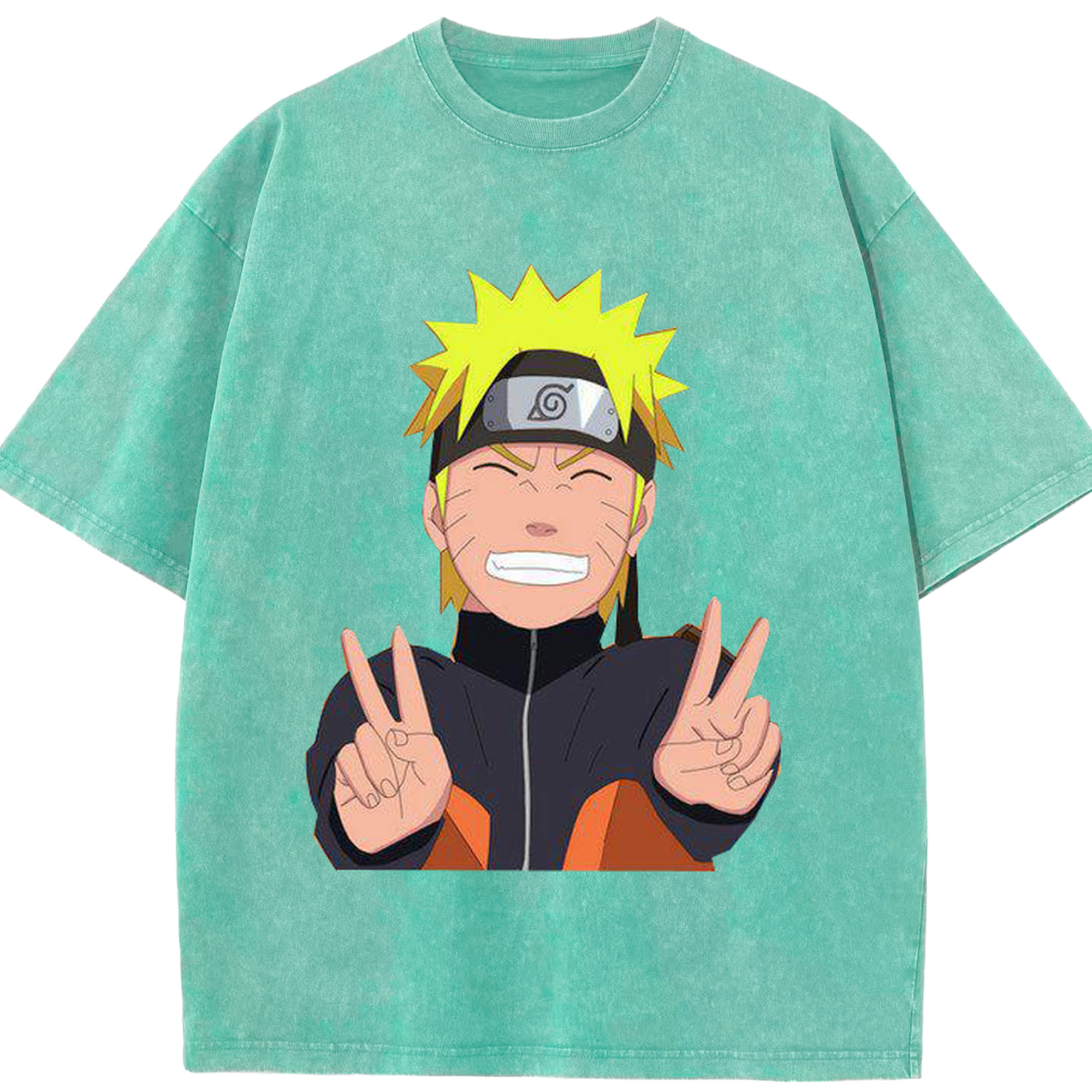（画像用） NARUTO -ナルト- うずまき ナルト Uzumaki Naruto 綿100% ヴィンテージ風 半袖Tシャツ（フロントプリント）